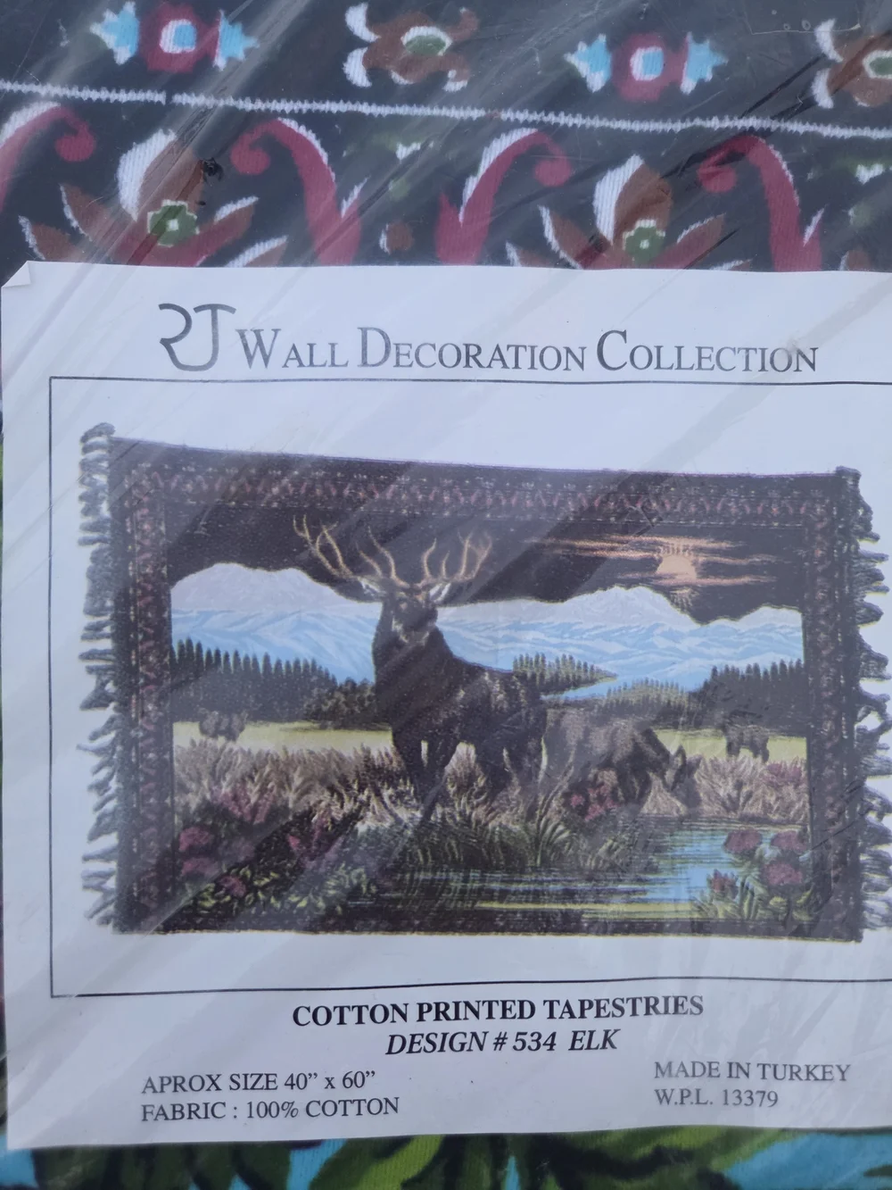 Cotton Tapestry Throw - Multicolor Elk Design